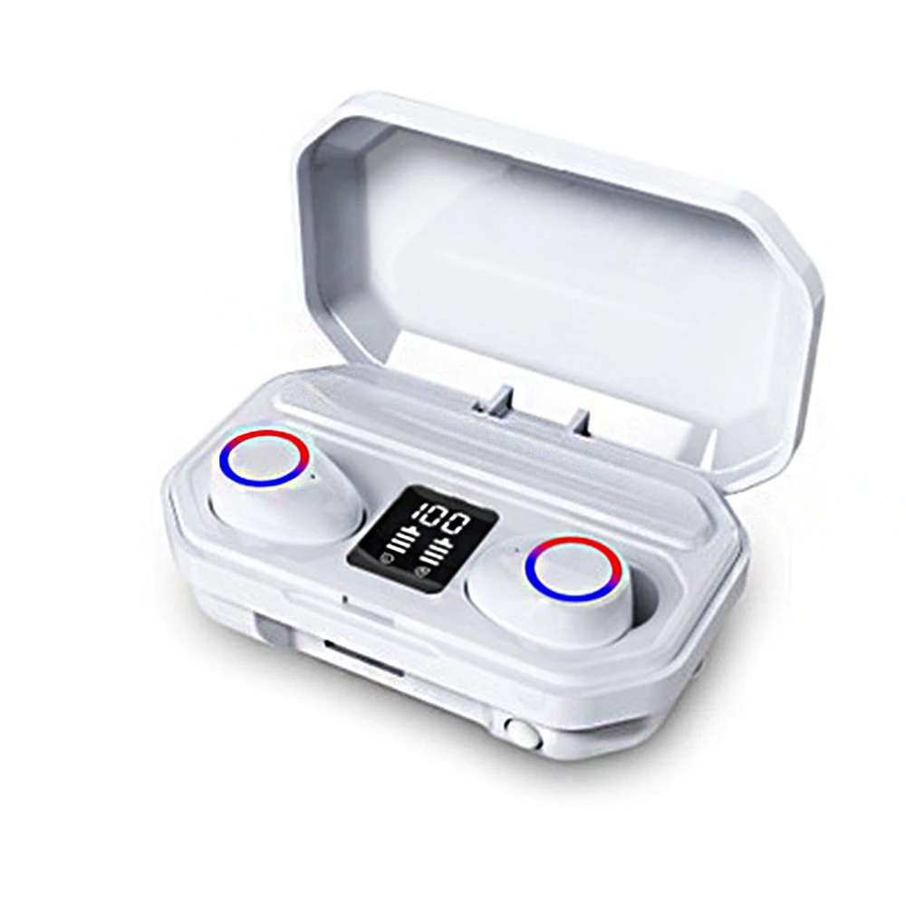 Wireless headphones earphone Bluetooth M12 TWS 3500mAh case Flashlight Headset LED Display IPX5 Waterproof Touch control Earbuds