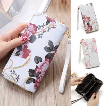 

Women Leather Wallet Women's Clutch Bag Hasp Wallet Zipper Long Purses Card Holder High Quality Bolsa Feminina