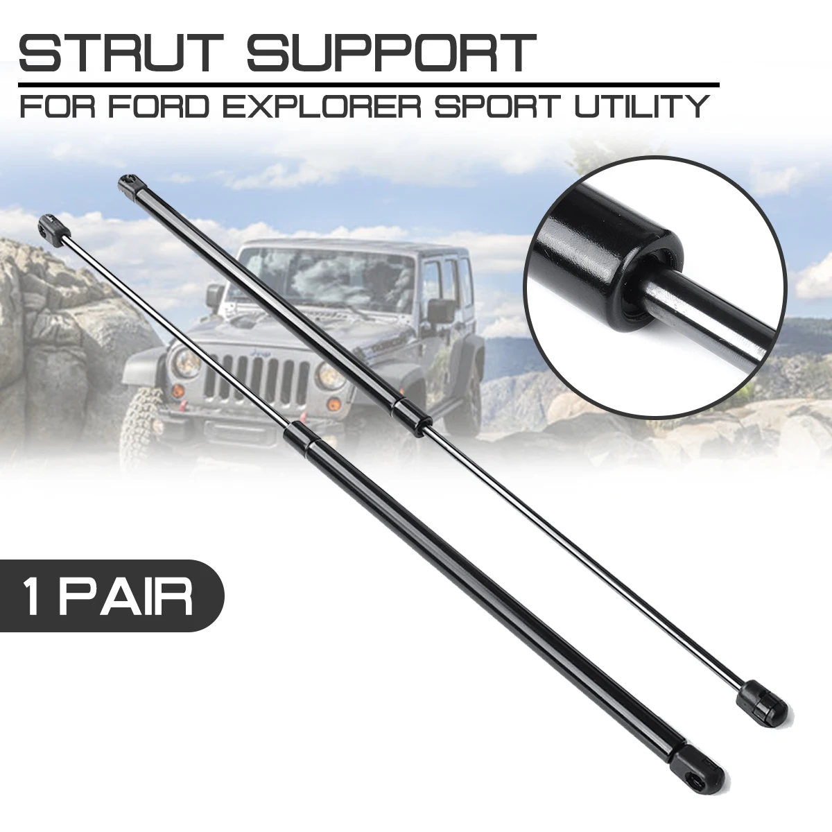 Rear Window Glass Gas Spring Strut Shock For Jeep Wrangler 1997-2006