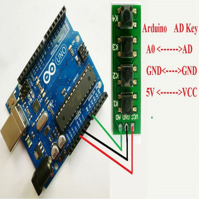 KC11C04 AD клавиатура имитирует четыре ключа модуль аналоговая кнопка для Arduino UNO MEGA2560 датчик Плата расширения