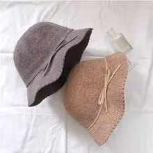 Женская осенне-зимняя Солнцезащитная шляпа с узкими полями, летние пляжные шляпы, Панама, Панама, Солнцезащитная Женская кепка