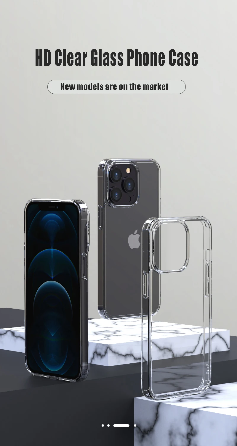 Étui Transparent en verre trempé de luxe pour iPhone 11 12 13 Pro XS Max 13Mini X XR étui rigide Transparent pour iPhone 7 8 Plus SE2 Fundas