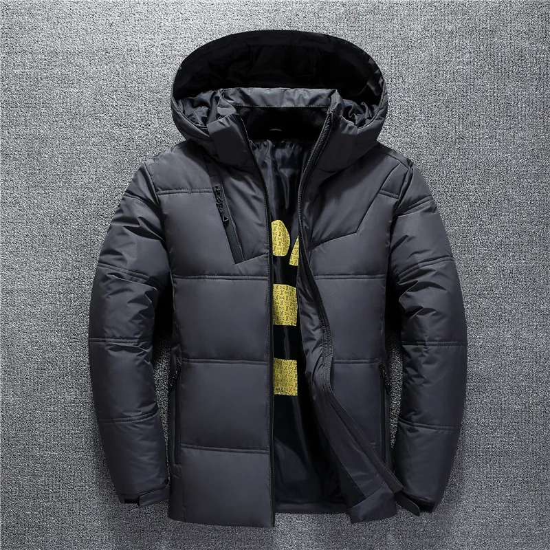 lower price  New Winter Jacket Men High Quality Fashion Casual Coat Hood Thick Warm Waterproof Down Jacket Male 