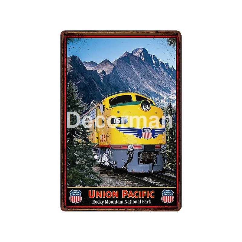 [DecorMan] Southern pathifi Chief Pin up Train etal Плакат на заказ роспись бар Бар Декор LT-2029 - Цвет: GLC-13535