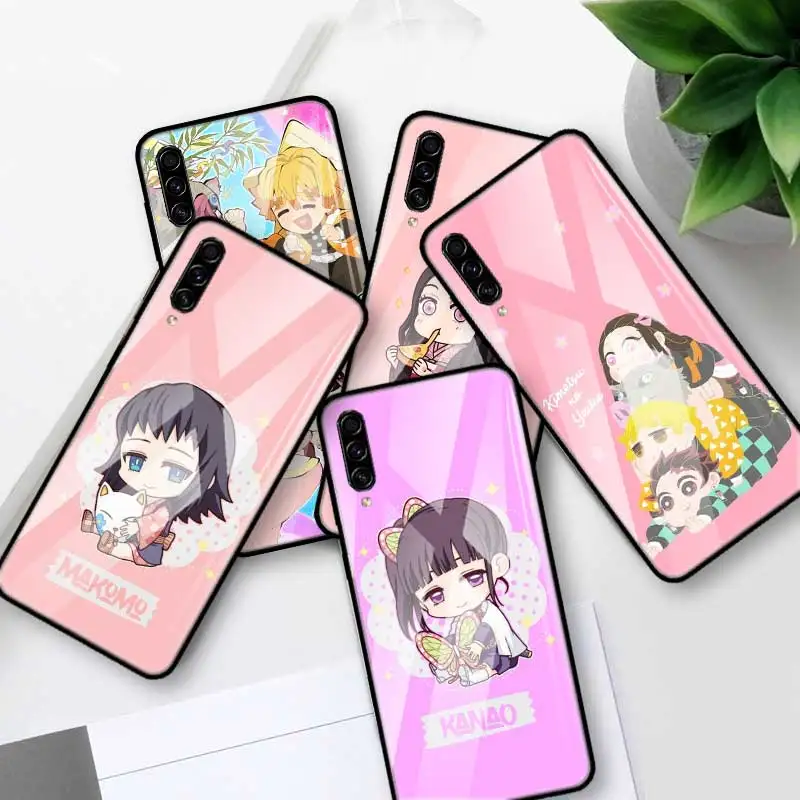 

Demon Slayer Cartoon Glass Case For Samsung Galaxy A70 A50 A40 A30 A20 S A10 A91 J4 J6 Plus A51 A71 Tempered Phone Coque Cas