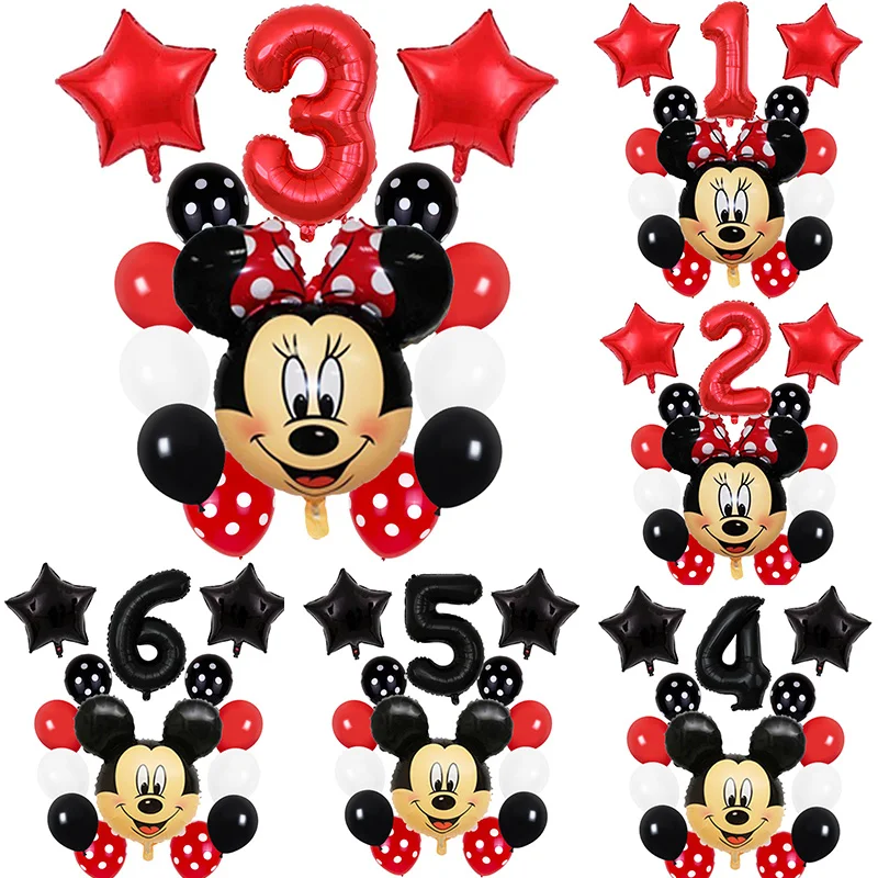 

14pc Mikcey Minnie Mouse Party Balloons Mickey Birthday Party Decorations Baby Shower Decor Kids Party Mickey Balloon Air Globos