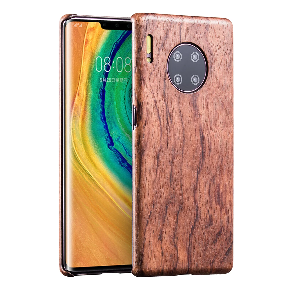Натуральный Деревянный чехол для телефона Huawei Mate 30 Pro Mate30 орех черный лед дерево