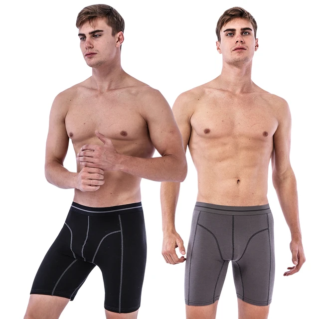 Men's Underwear Long Legs Boxer Shorts Compression Fitness Homme Underpants  Flexible Male Bodysuit Trunks Breathable Pants - AliExpress