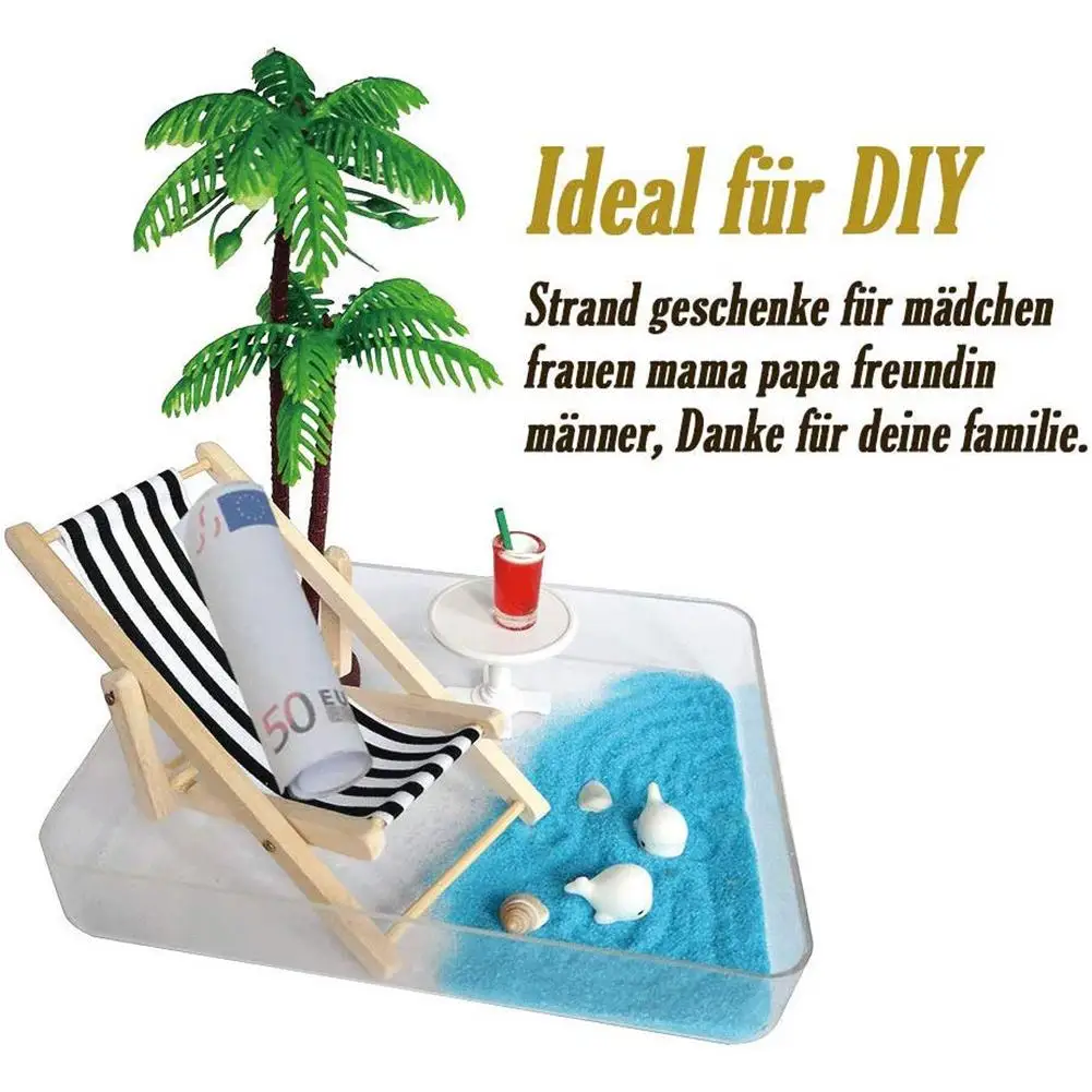 incredible  17pcs Mini Beach Miniature Decoration Toy Set Dollhouse Decoration Beach Micro Landscape Ornament K