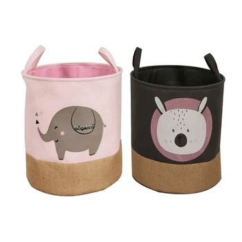

2 Pcs Foldable Storage Bins Thickened Large Laundry Basket Fabric Storage Basket Collapsible Organizer Bin, Pink & Gray
