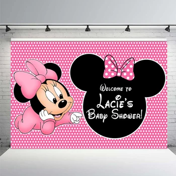 

photography Backdrop Pink Bow Minnie Newborn Children Birthday Girls Baby Shower Custom Photo Studio Background Vinyl