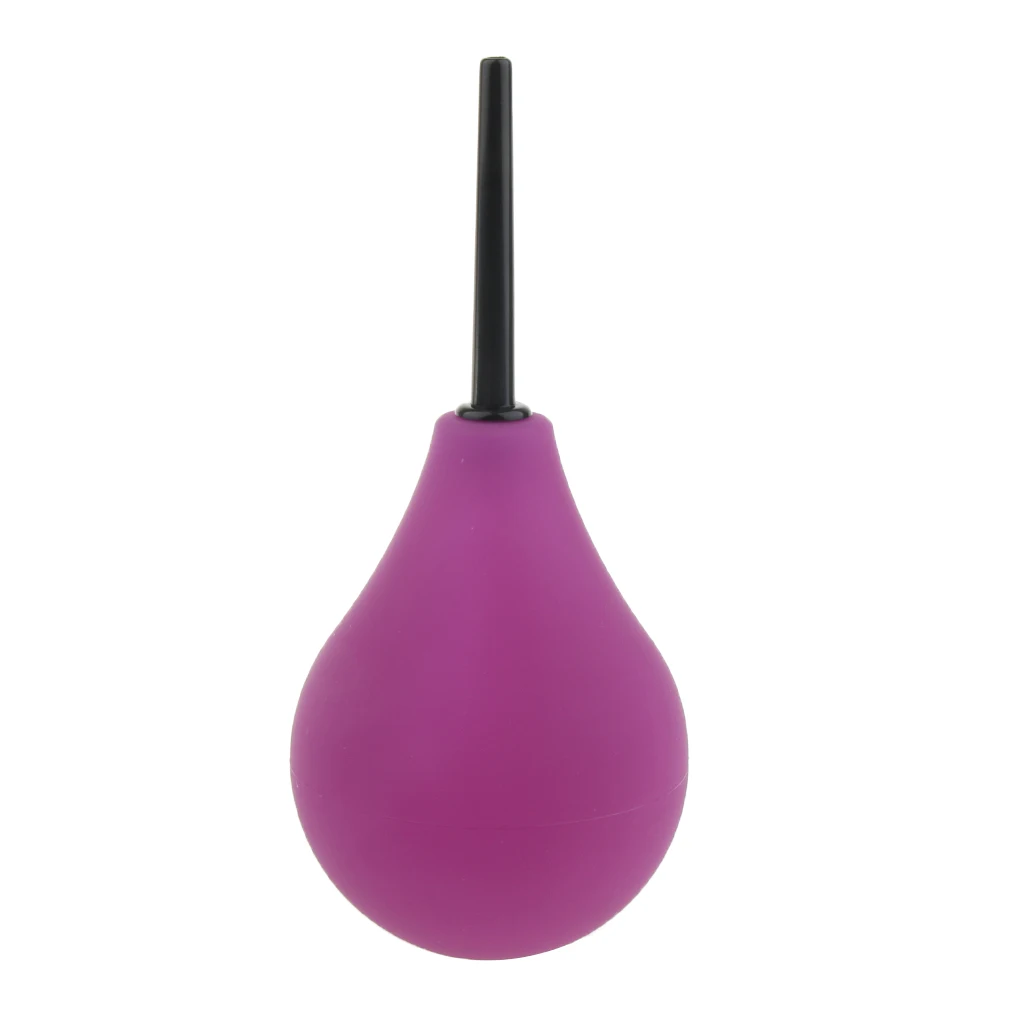224ML Unisex Silicone Bulb Enema Anal Cleaning Tool Douches Enemator Purple