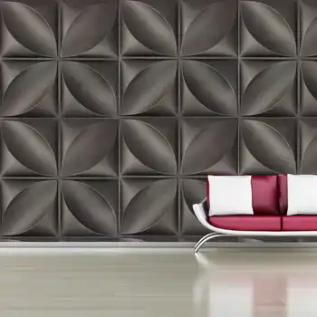 

3D Art Wall Stickers White Wall Panel Flame-retardant Waterproof Wallpaper Living Room Shop Home Decor Wood Carving Logo 50x50cm