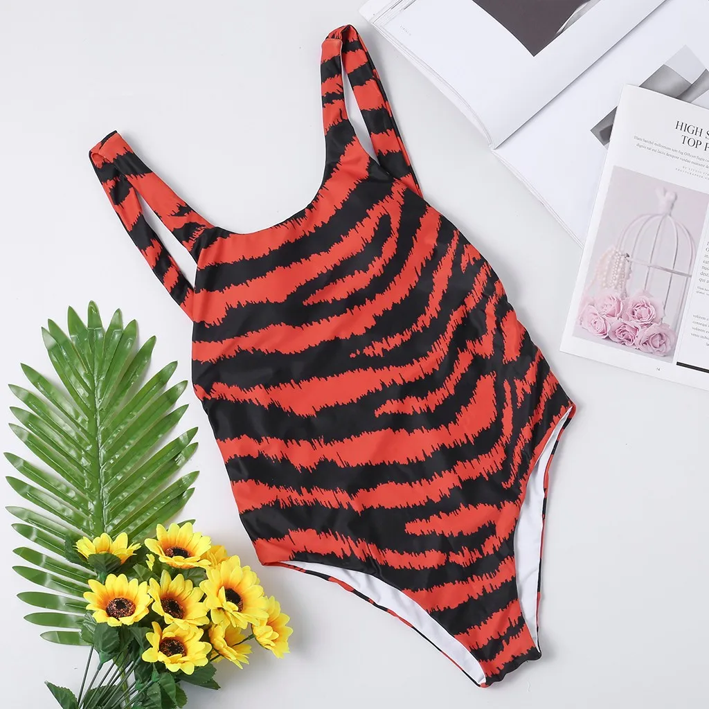 

Fashion Red Leopard Swimsuit One Piece Strap High Waist Push Up Beach Wear Bathing Suit Swimwear Women 2020 Ladies Biquini