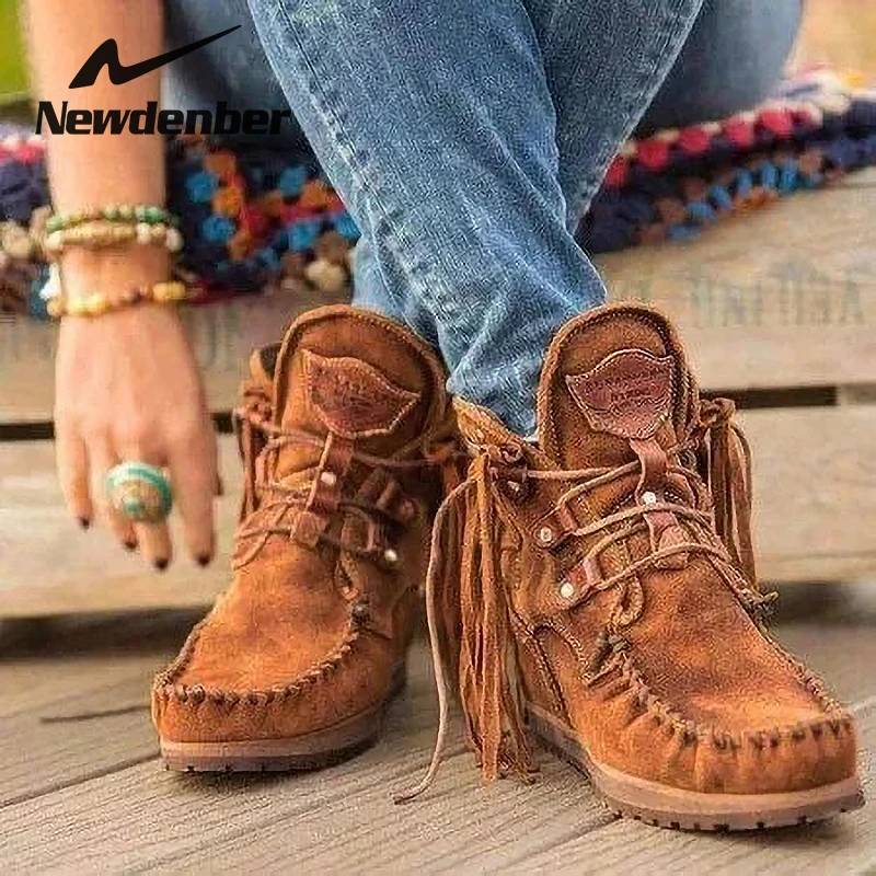 Boots Female women shoes Ankle 2020 New Autumn Women Boots winter Flat Heel Boot Fashion Patchwork shoes Thick Short Boots