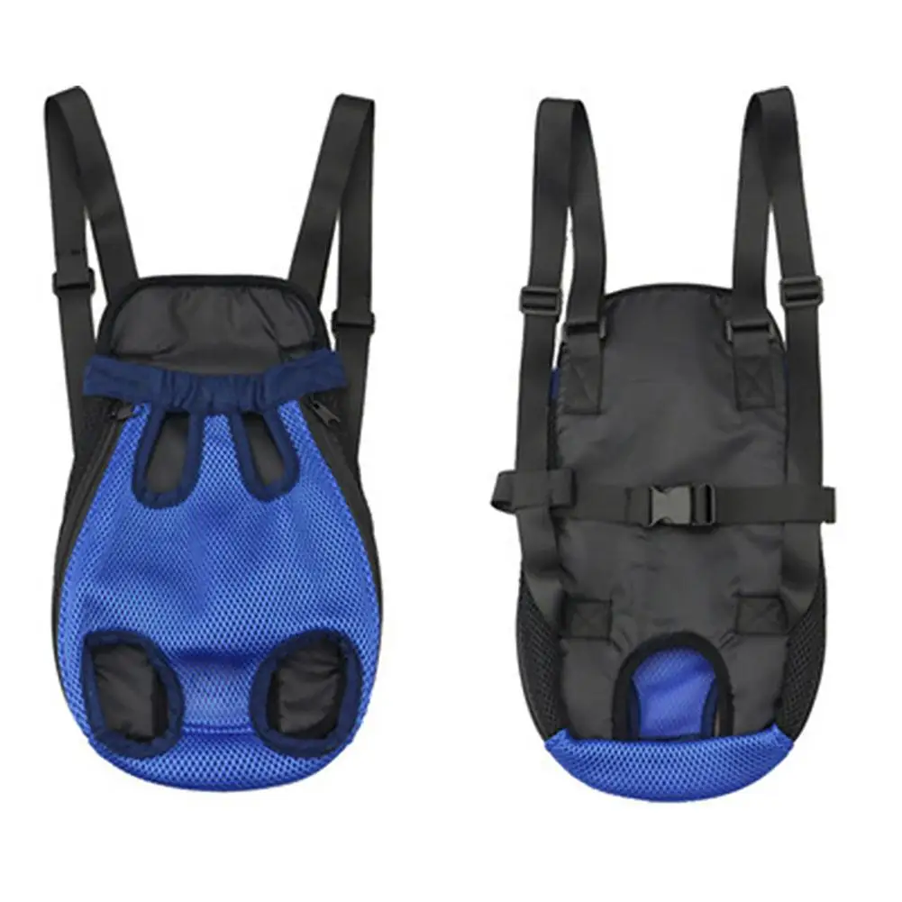None Pet Dog Mesh Pouch Bag Puppy Sling Out Backpack Shoulder Front/Back Net Carrier - Цвет: Blue