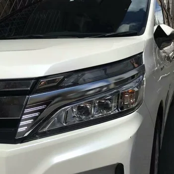 

For Toyota Noah Voxy R80 2017 2018 Chrome Car Styling Head Light Front Lamp Eyebrow Eyelid Cover Strip Trim Decor Sticker