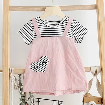 

Baby Girls Princess Dress Striped Dress Toddle New Summer Babies Heart Colorful Dresses Girl Infant Vestidos Children Clothing