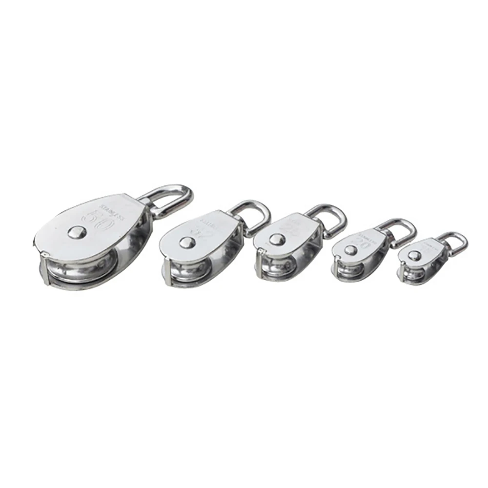 Открытый 1 шт. M15/M20/M25/M32/M50 прочный антикоррозийный нержавеющий стальной сверхмощный стальной Одноколесный поворотный подъемный шкив троса блок