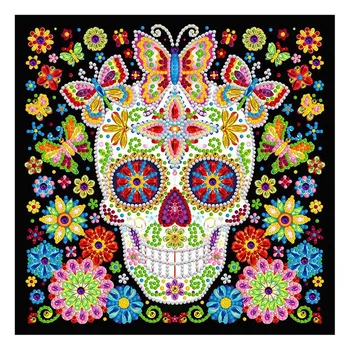

DIY LED Luminous Diamond Painting Animal Shaped Diamond Embroidered Cross Home Decoration Butterfly Skull