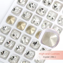 Enhanced Square K9 Glass Crystal Stones for DIY Jewelry, Clothing, and Decoration (Crystal)