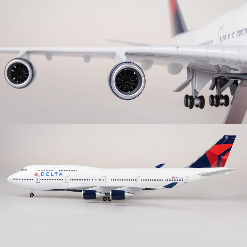 1/150 масштаб 47 см авиакомпания Boeing B747 самолет DELTA модель самолета W свет и колесо литья под давлением пластиковые смолы самолет для сбора