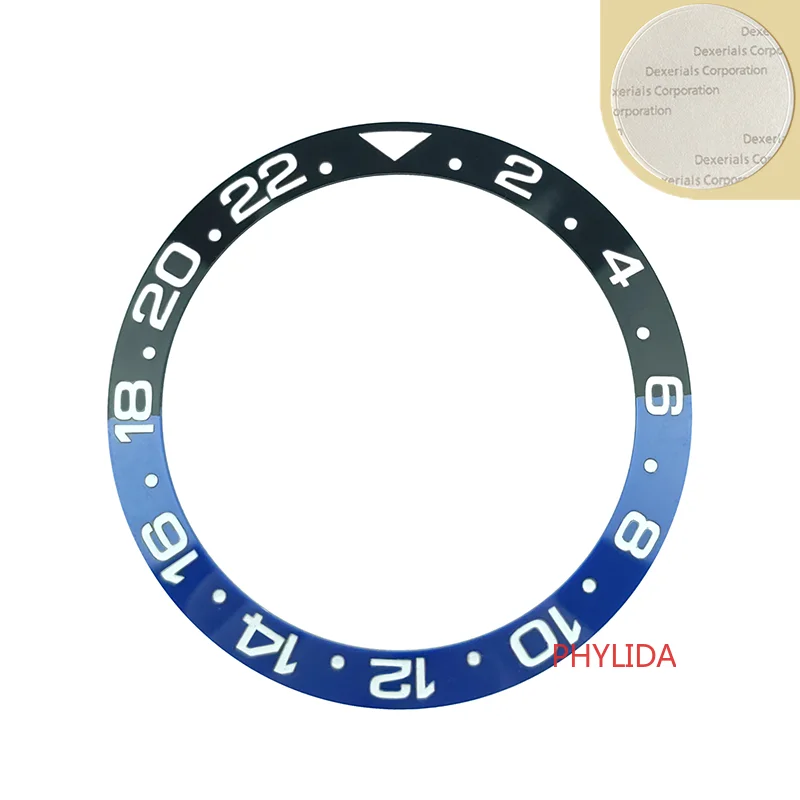 NEW Arrival 38mm Half Black&ampBlue White Printing Ceramic Bezel Insert Style Fit 40mm GMT MASTER Watch Replace Accessories | Наручные