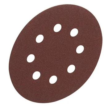 

50 Pcs Set 5 Inches / 125 Mm 8-hole Hook And Loop Round Sandpapers 40 Grits US