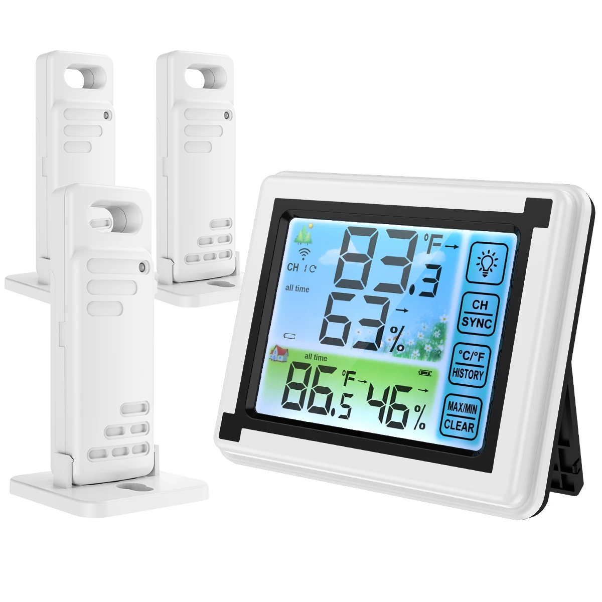 Geevon Indoor Outdoor Thermometer Wireless With 3 Remote Sensors, Digital  Hygrometer Indoor Thermometer With 200FT/60M Range - AliExpress