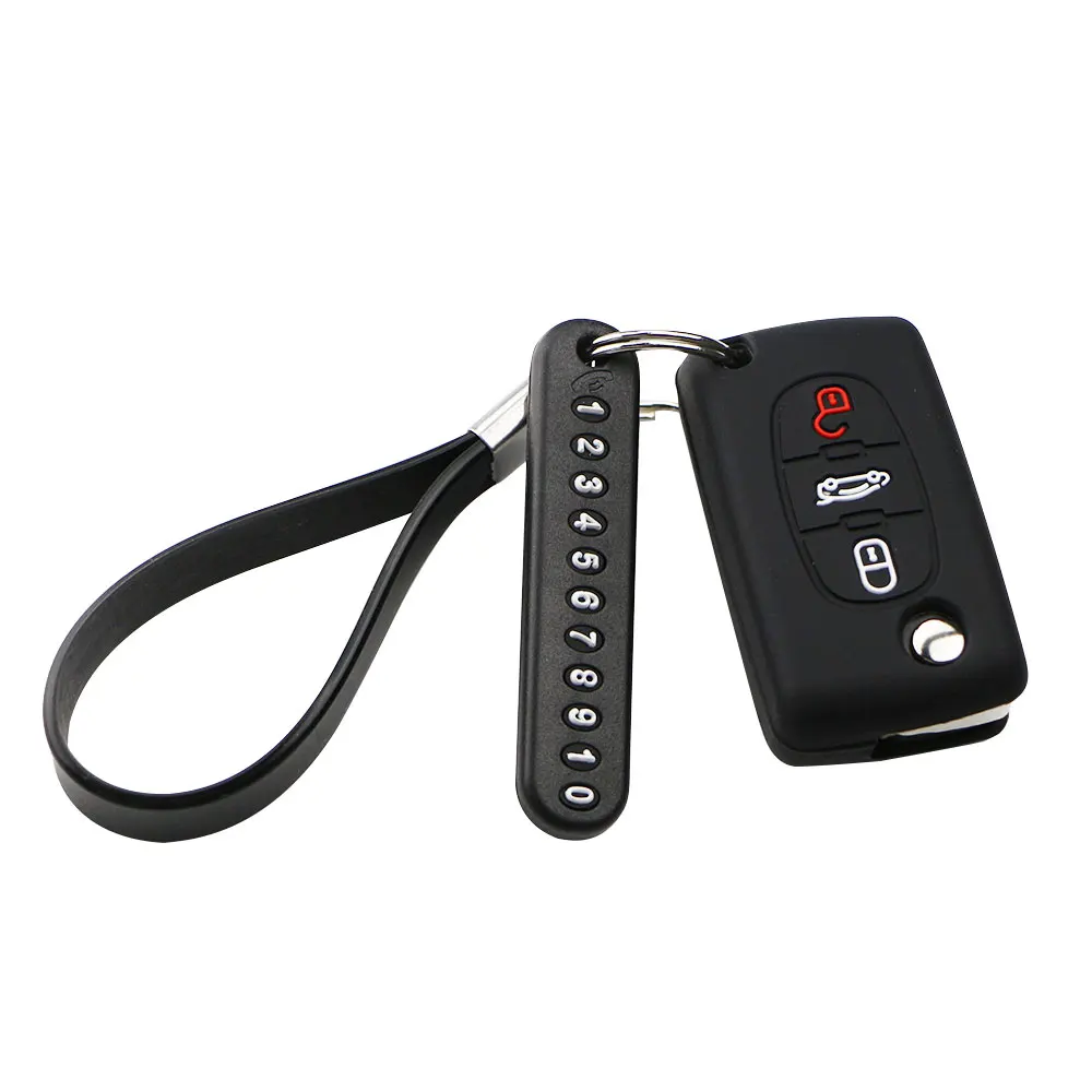 Автомобильный складной ключ силиконовый чехол для PEUGEOT 407 307 308 607 Citroen C4 C5 брелок