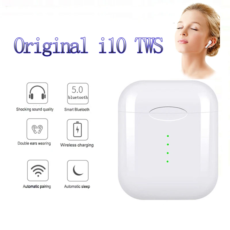 

Original i10 TWS Mini Wireless Bluetooth touch Earphone With Charging Box for Android ios smartphone PK i7s i60 i12 TWS