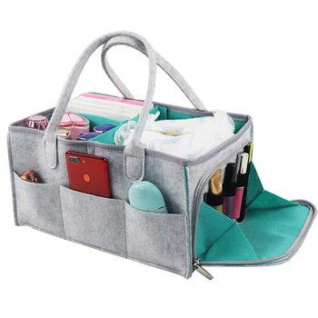 

Newly Protable Foldable Felt Diaper Bag Kids Baby Clothes Toys Diaper Storage Organizer Mummy Pouch Tote Nursery Bag TE8