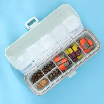 

Portable Travel Pill Box Medicine Tablet Holder Case Double-Layer Container