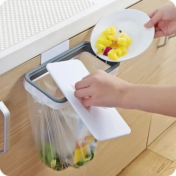

Hanging Garbage Bag Holder Kitchen Cupboard Stand Trash Storage Rack Plastic Kitchen hanging trash rack for garbage bags Support