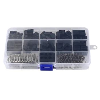 

HTHL-620Pcs Dupont Connector 2.54mm, Dupont Cable Jumper Wire Pin Header Housing Kit, Male Crimp Pins+Female Pin Terminal Connec