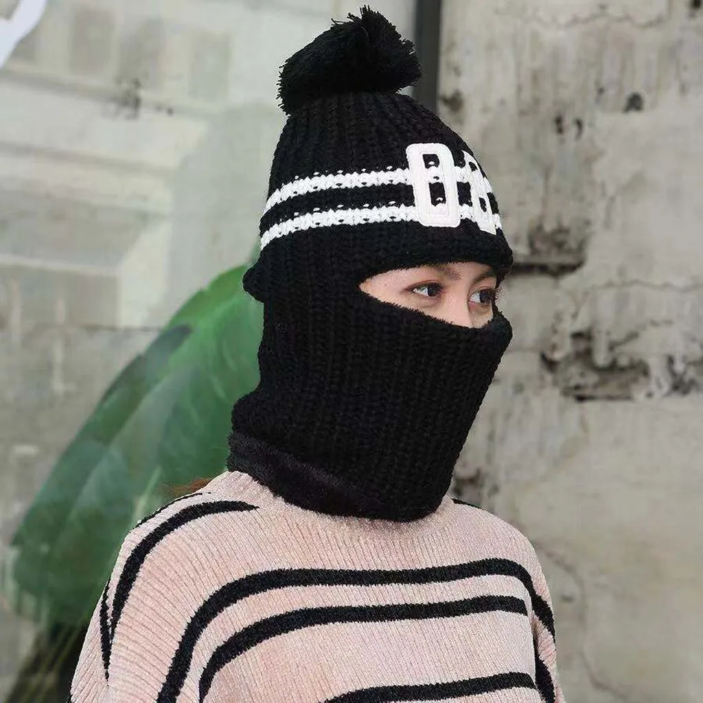 Дизайн, женские вязаные наушники, шея, цельная шапка, теплая Толстая Байкерская шапка, зимняя ветрозащитная шапка, подарок для женщин