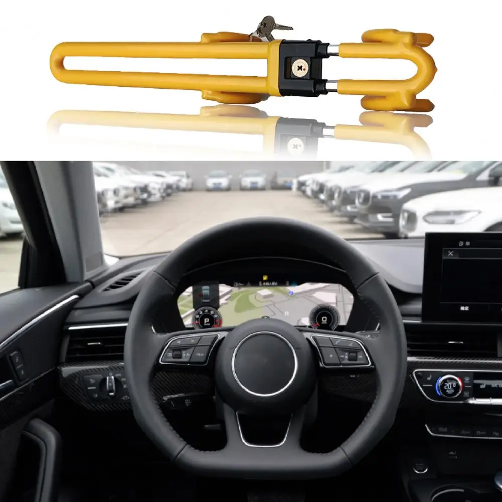 Protection Iron Portable Anti-theft Steering Wheel Lock for Vehicles