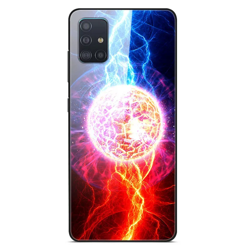 22 Для samsung Galaxy A71, чехол из закаленного стекла, жесткая задняя крышка, чехол для телефона, для samsung A71 A715F, TPU, бампер, чехол s для Galaxy A71 - Цвет: 22