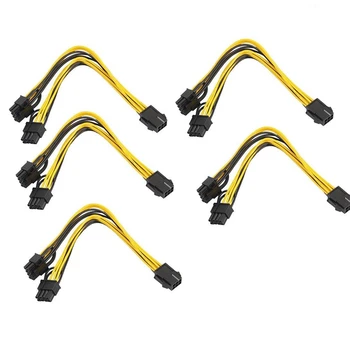 

(5-pack) PCI-E 6-pin to 2x 6+2-pin Power Splitter Cable PCIE PCI Express 5X
