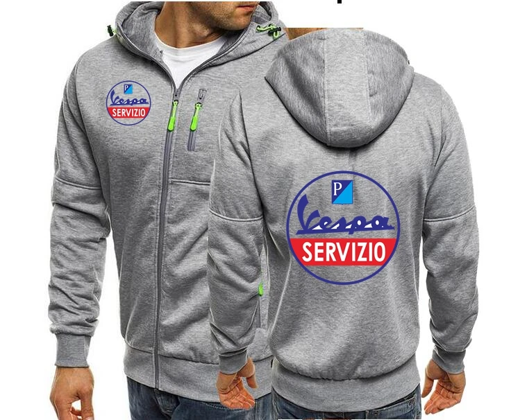 2020 Vespa Zipper Hoodies Servizio Car Sweatershirt Man Cars Adult Service Women Hip Hop Coat Hoody Jacket 552 | Мужская одежда