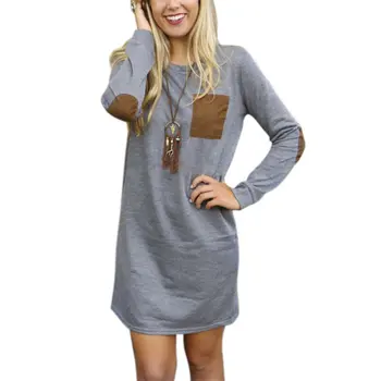 

Fashion Winter Women Long Sleeve Long Tops Jumper Pullover Sweatshirt Mini Dress