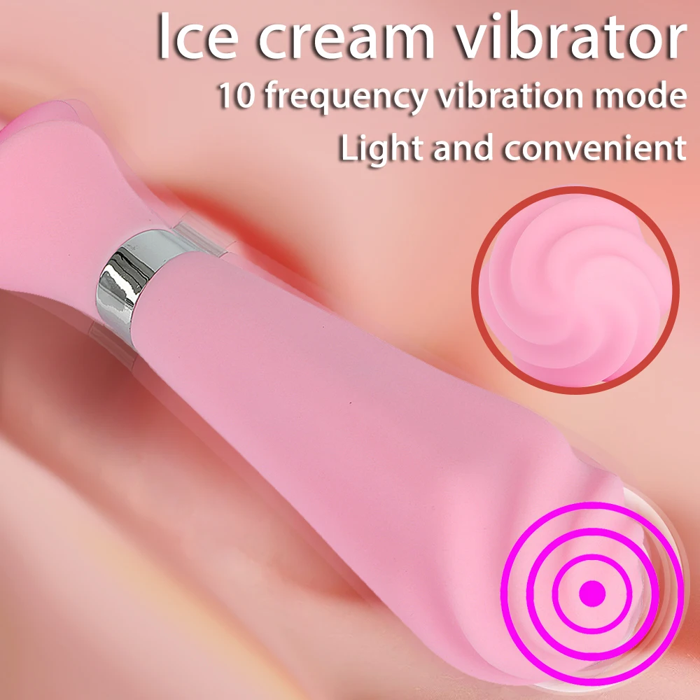 10 Speed Ice Cream Stick Dildo Vibrator Sex Toys For Women Pussy Vagina Masturbator Clitoris Stimulator Clit Vibrator Adult Toys - Vibrators picture
