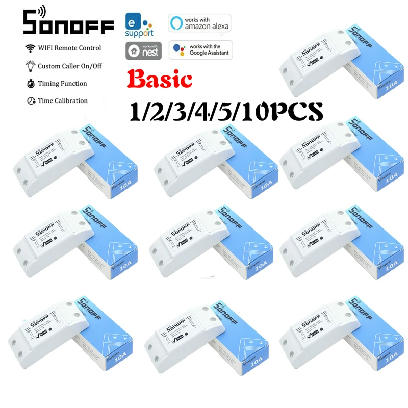 1/2/3/4/5/10 шт. базовый выключатель SONOFF для умного дома Wi Fi переключатель сделай сам с