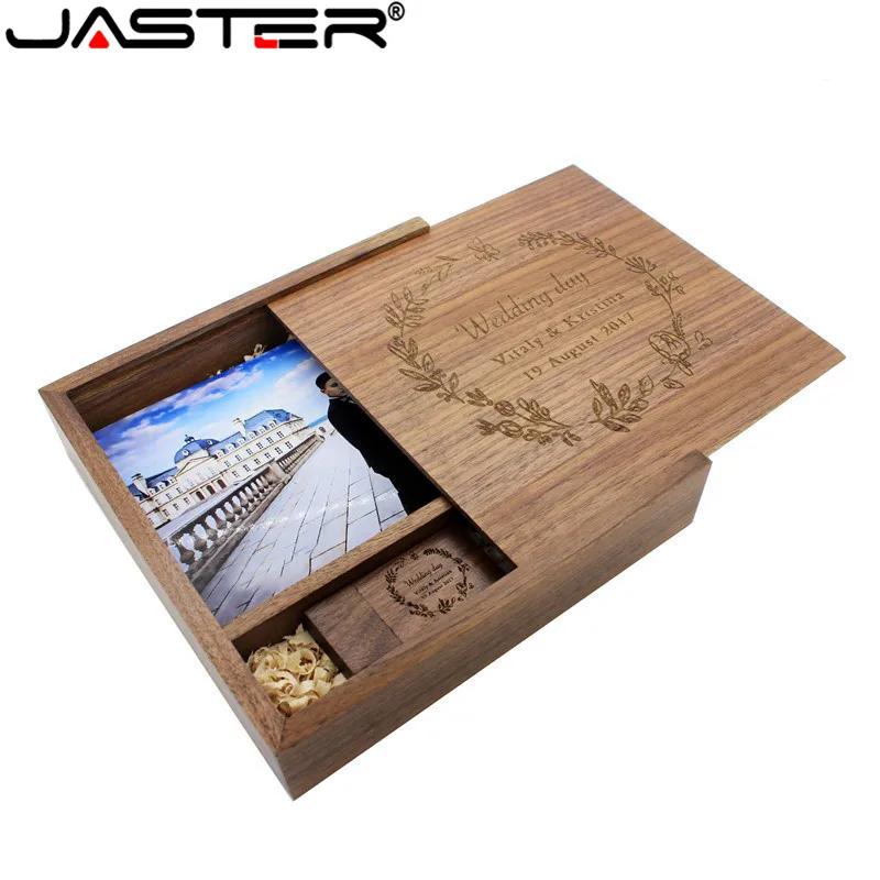 Фотоальбом JASTER из кленового ореха USB + Подарочная коробка флэш накопитель Флэшка 8