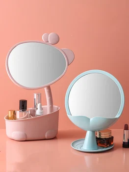 

Detachable Makeup Mirror Lipstick Organizer Jewelry Nail Polish Cosmetic Storage Box Women Skin Care Dressing Table Beauty Case