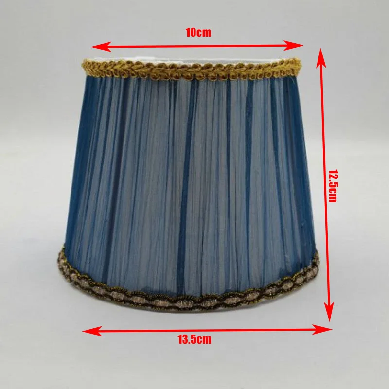 E14 абажуры 13,5-15 см Ткань Круглый абажур для настенных ламп Свеча Хрустальные люстры Современная крышка лампы для ламп - Цвет корпуса: Синий