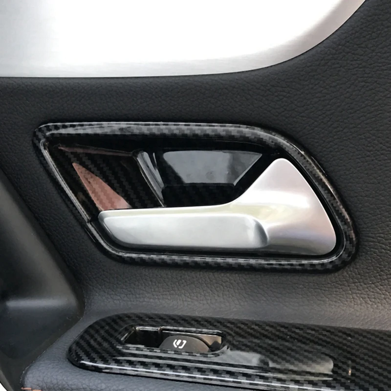 4 шт Автомобильная накладка на внутреннюю дверную ручку, обрезная наклейка для Mercedes-Benz a-класса W177 A180 A200 A220 A250