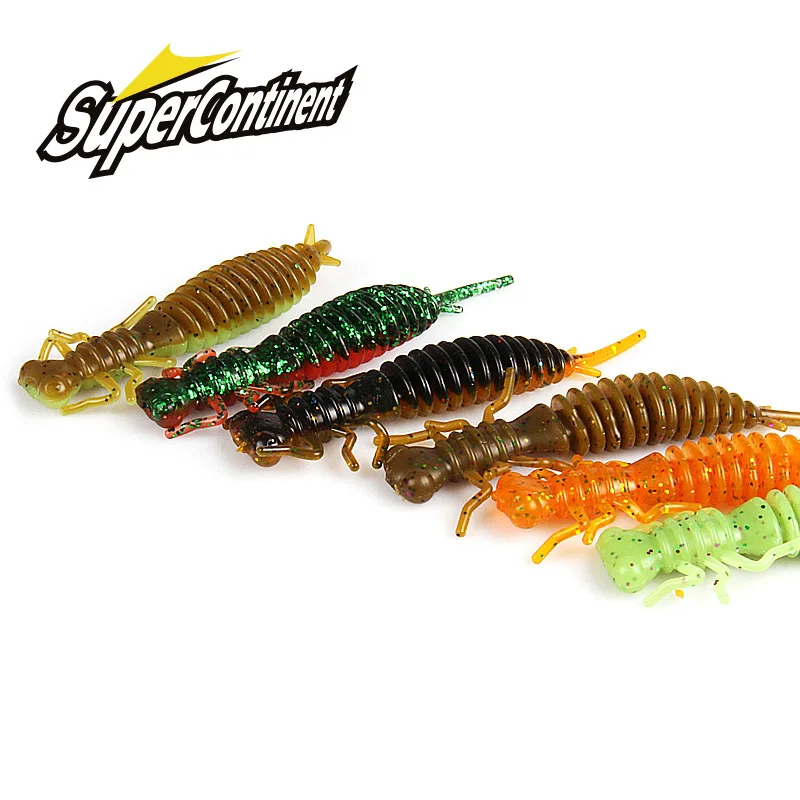 

2019 NEW Supercontinent Larva Soft Lures Artificial Lures Fishing Worm Silicone Bass Pike Minnow Swimbait Jigging Plastic
