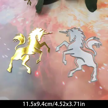 

Good Size Jumping Unicorn Metal Cutting Dies Lucky Beast Stencil for DIY Scrapbooking Embossing Dies 2020