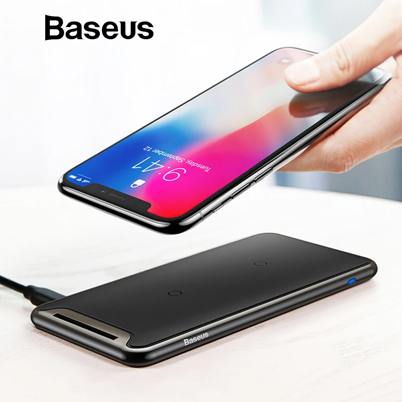 Skup Bezprzewodowa ładowarka qi Baseus dla iPhone Xs Max XR Samsung S9 uwaga 10 bezprzewodowa ładowarka biurkowa Xiaomi bezprzewodowa podstawka ładująca